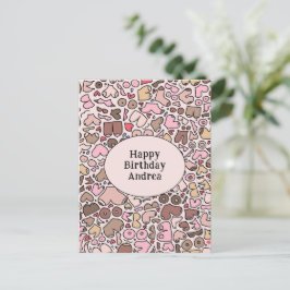 Name Spaß neutrales Brustmuster Postkarte