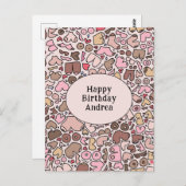 Name Spaß neutrales Brustmuster Postkarte (Vorne/Hinten)