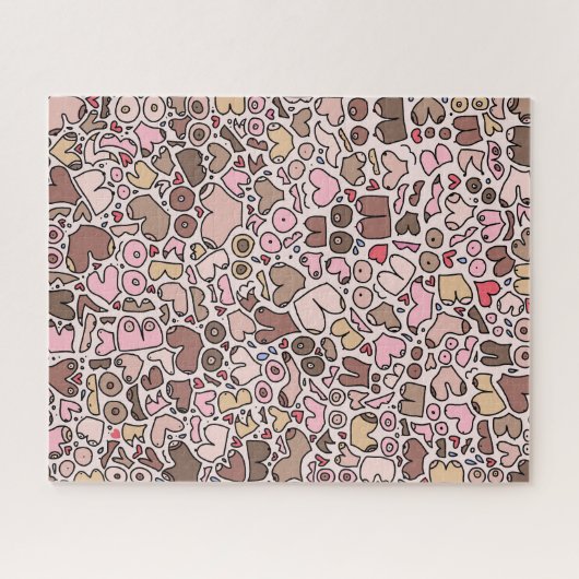 Name Spaß neutrales Brustmuster Puzzle (Horizontal)