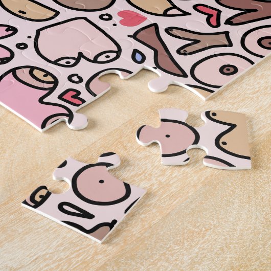 Name Spaß neutrales Brustmuster Puzzle (Seite)