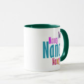 Name, Spaß und farbenfrohe rosa blaue Buchstaben " Tasse (VorderseiteRechts)