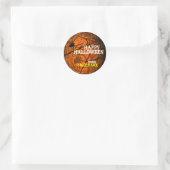 Name Spider Web Halloween-Sticker Orange hinzufüge Runder Aufkleber (Tasche)