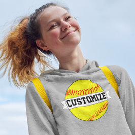 Name, Spielername und Nummer des Softballteams Hoodie
