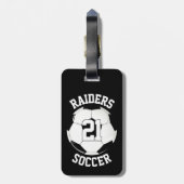 Name, Spielernummer und Farbe des Fußballteams Gepäckanhänger (Rückseite vertikal)