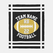 Name, Spielposition und Anzahl der Gold Football T Fleecedecke (Vorderseite)