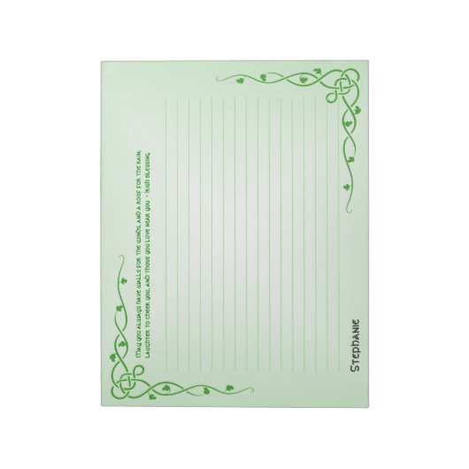 Name: St Patrick Irish Sessing (#3) Celtic Braids Notizblock (Rotiert)