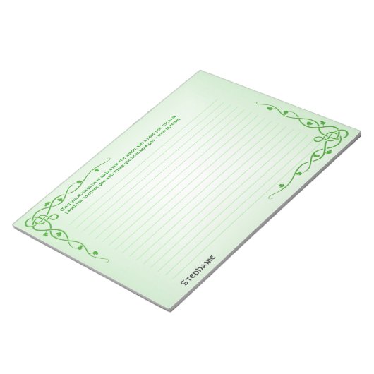 Name: St Patrick Irish Sessing (#3) Celtic Braids Notizblock (angewinkelt)