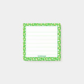 Name: St Patrick's Green Orange Kleeblatt Pattern Post-it Klebezettel (Vorderseite)