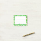 Name: St Patrick's Green/White Kleeblatt Muster Post-it Klebezettel (Auf Schreibtisch)