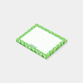 Name: St Patrick's Green/White Kleeblatt Muster Post-it Klebezettel (angewinkelt)