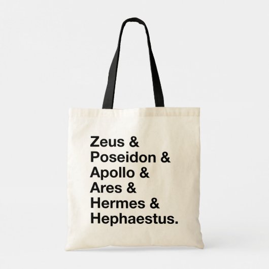 Name Stack der zwölf Götter der griechischen Mytho Tragetasche (Rückseite)