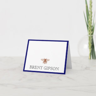 Name Stationary mit Biene Dankeskarte