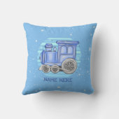 Name Steam Train Motor Blue hinzufügen Kissen (Rückseite)