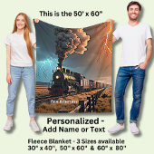 Name Steam Train Motor in einem Sturm hinzufügen Fleecedecke