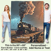 Name Steam Train Motor in einem Sturm hinzufügen Fleecedecke