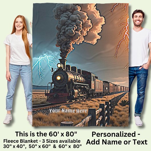 Name Steam Train Motor in einem Sturm hinzufügen Fleecedecke