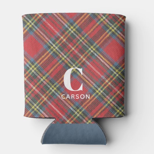 Name, Stewart Tartan Kariert 12oz Dosenkühler (Rückseite)