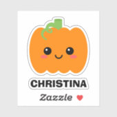 Name Sticker Niedlich Pumpkin, Decorieren Sie Ihre (Blatt)