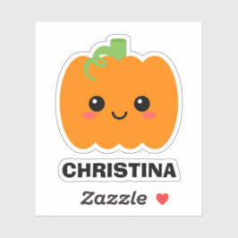 Name Sticker Niedlich Pumpkin, Decorieren Sie Ihre