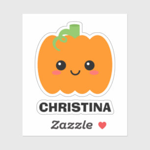 Name Sticker Niedlich Pumpkin, Decorieren Sie Ihre