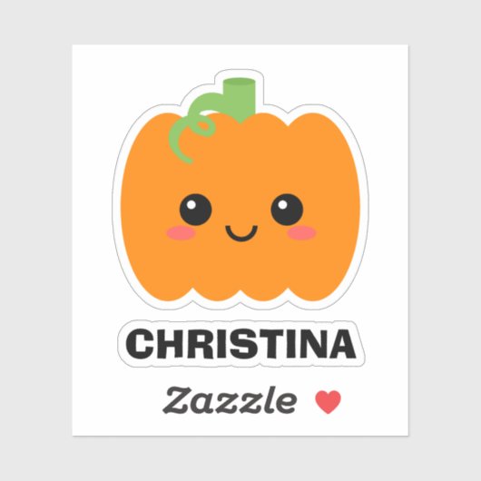 Name Sticker Niedlich Pumpkin, Decorieren Sie Ihre (Blatt)