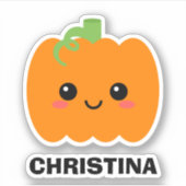 Name Sticker Niedlich Pumpkin, Decorieren Sie Ihre (Vorderseite)