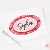 Name Sticker Personalized Pink Floral (Umschlag)