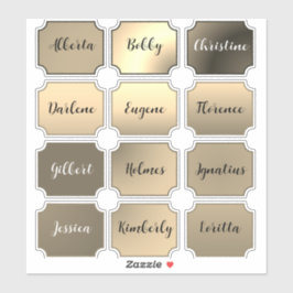 Name Sticker Set Elegante Farben