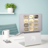 Name Sticker Set Elegante Farben (Laptop auf Schreibtisch)