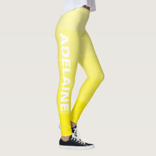 Name Stilvolle 5 kanarisch-gelbe Schattenblöcke Leggings