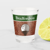 Name Stilvolle Golfers Masculine Brown Imitate Led Schnapsglas (Vorderseite)