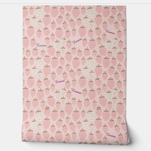 Name Strawberry Pink Weiblich  Tapete (Abrollen)