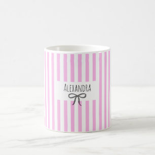 Name Streifen pink trendy moderne Handzeichnung Kaffeetasse
