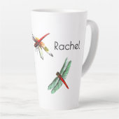 Name, Stylisch 'Du schaffst das!' Libelle groß Milchtasse (Rechte Ecke)