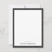 Name || Stylish Masculine Black Denim Print Frame Mitteilungskarte (Vorderseite)