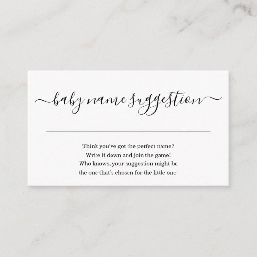 Name Suggestion Baby Dusche Einladung Einfach (Vorderseite)