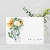 Name Sunflower Bloral Blank Begräbnis Danke (Stehend Vorderseite)