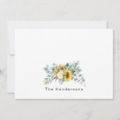 Name Sunflower Bloral Blank Begräbnis Danke (Rückseite)