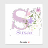 Name Susan mit dem Letter S Sticker Cut-Out (Blatt)