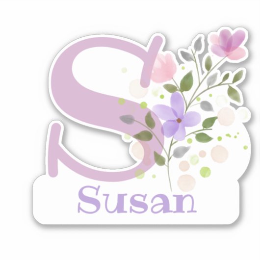 Name Susan mit dem Letter S Sticker Cut-Out (Vorderseite)
