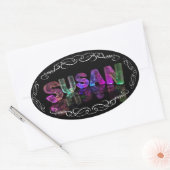 Name Susan - Name in Lights (Foto) Ovaler Aufkleber (Umschlag)