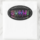 Name Susan - Name in Lights (Foto) Ovaler Aufkleber (Tasche)