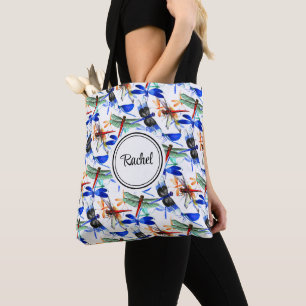 Name, Süßes Wasserfarben-Libellen-Muster 16 Zoll Tasche