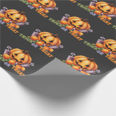 Name Süßigkeiten oder Saures Gruseliger Kürbis Hal Geschenkpapier (Ecke)