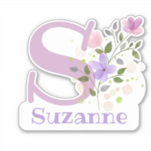 Name Suzanne mit dem Letter-S-Sticker-Ausschneiden