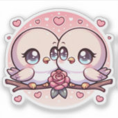 Name: Sweet Lovebirds Aufkleber (Vorderseite)