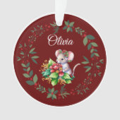 Name Sweet Mouse Burgundy Weihnachten Ornament (Vorderseite)