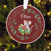 Name Sweet Mouse Burgundy Weihnachten Ornament