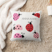 Name Sweet Niedlich Pink Red Ladybug Cartoon Kissen (Decke)