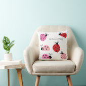 Name Sweet Niedlich Pink Red Ladybug Cartoon Kissen (Stuhl )
